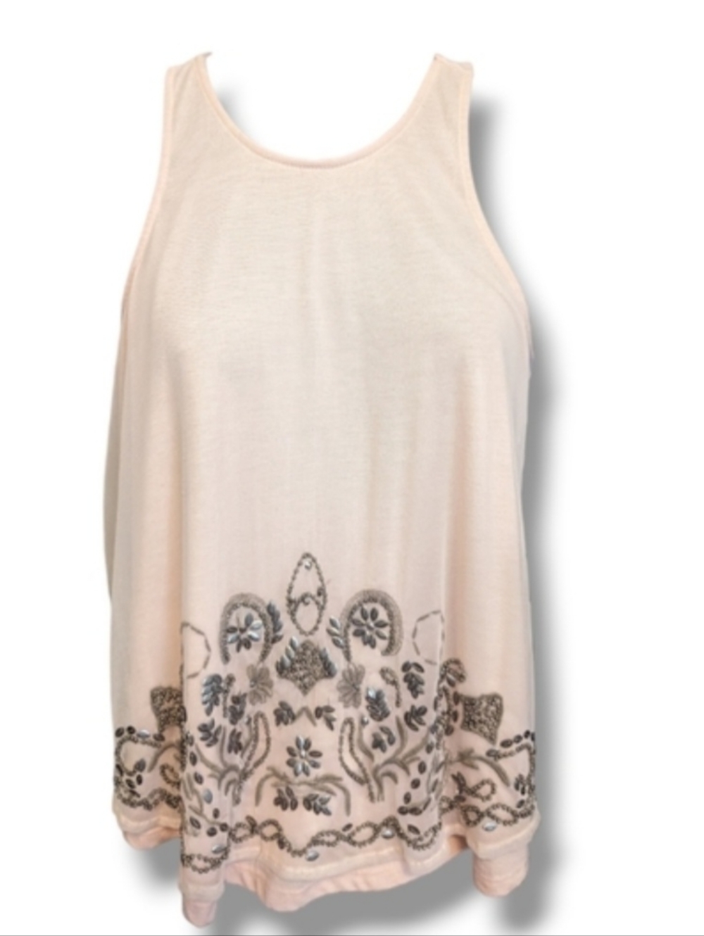 Hollister  Light Pink Embellished Racerback Tank Top Sz M
